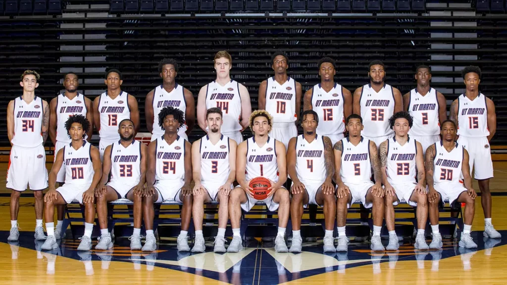 Group of international college basketball players in action on the court