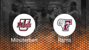 Players competing in the UMass vs Fordham triple-overtime showdown